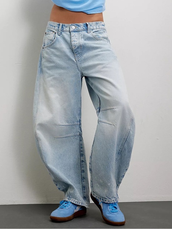 Free People Denim - NWT Free People We The Free Good Luck Mid-Rise Barrel Jeans in Aegean